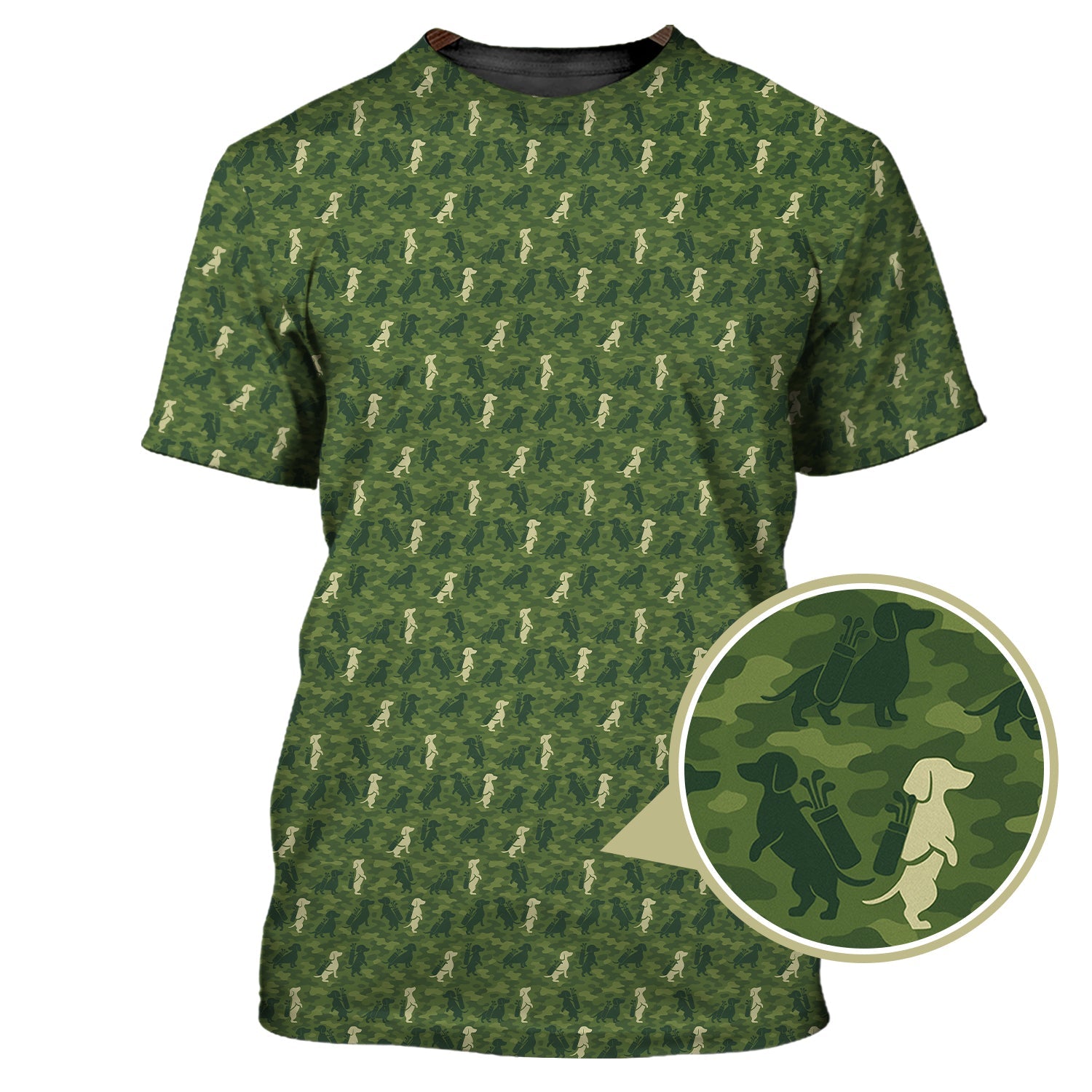 Dachshund Golf Shirt For Golfer, Funny Camo Dog Pattern Golf Shirt, Crazy Golf Shirt For Women