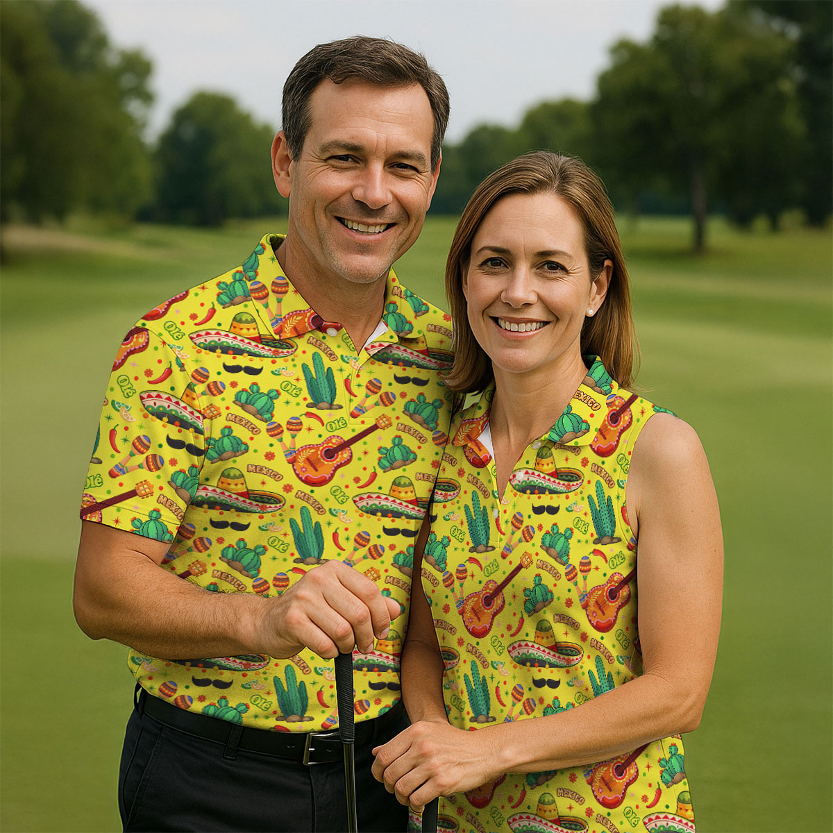 Olé Mexico Mexican Instruments Ladies Golf Tops, Cinco De Mayo Celebration Golf Shirt For Women