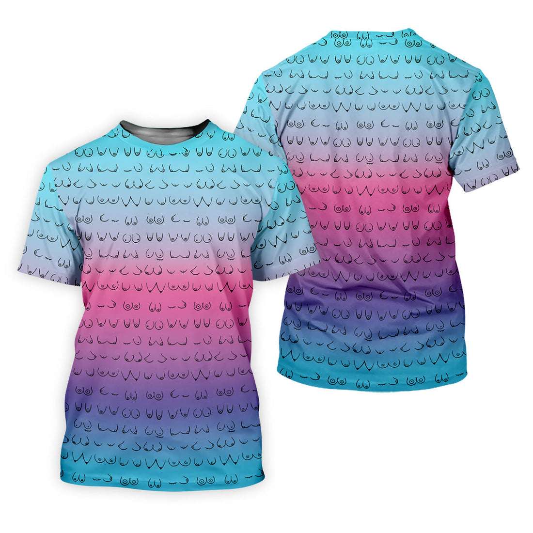 Blue Pink Ombre Fun Womens Golf Shirts, Womens Golf Tops, Ladies Golf Shirts, Cool Golf Gift