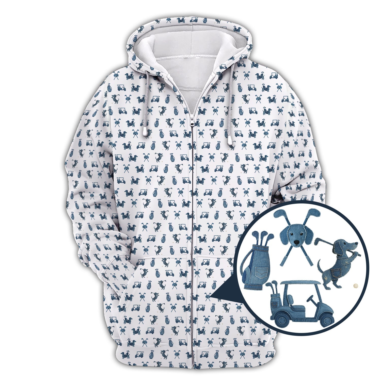 Dachshund Golf Shirt For Golfer, Funny Pattern Golf Shirt, Dog Golf Shirt, Golf Gift For Men