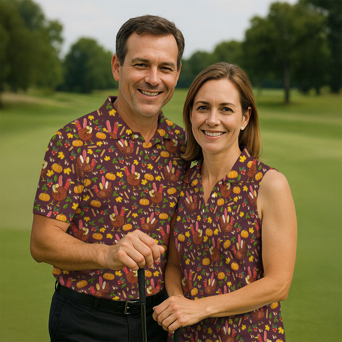 Funny Thanksgiving Ladies Golf Tops, Golf Shirt For Women, Unique Gift For Golfer