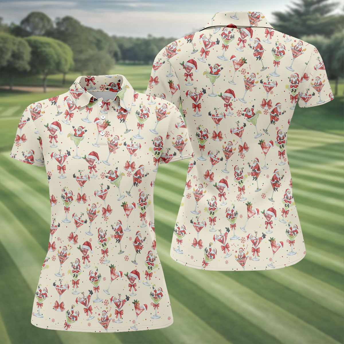 Santa Claus Margarita Christmas Shirt, Unique Gift For Golfer, Ladies Golf Shirts, Golf Gifts For Women