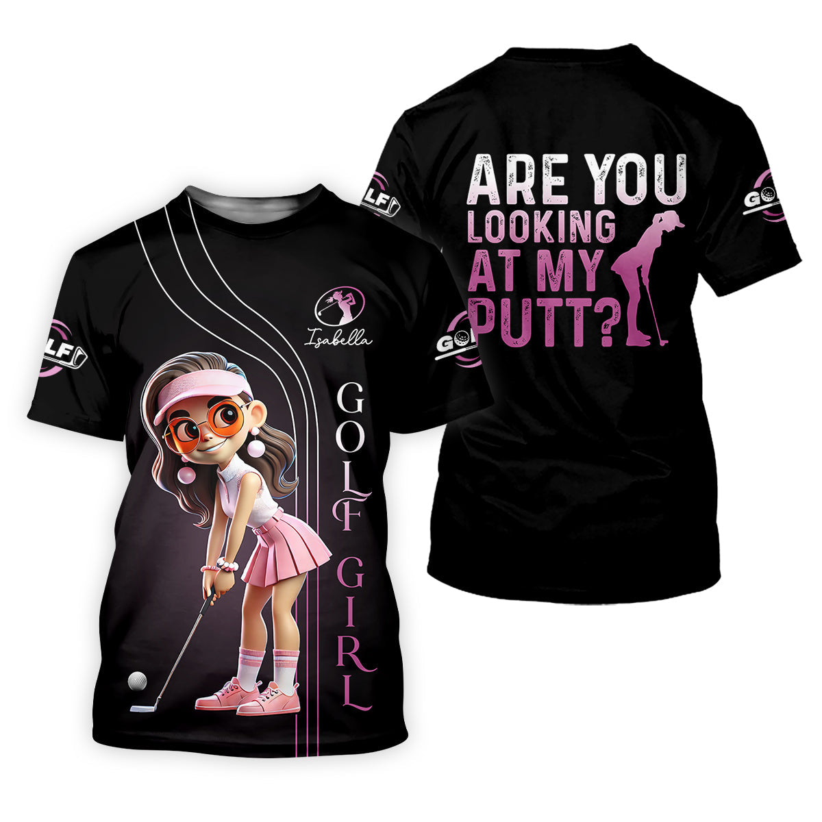 Are You Looking At My Putt Long Sleeve Polos Womens, Custom Ladies Golf Shirt