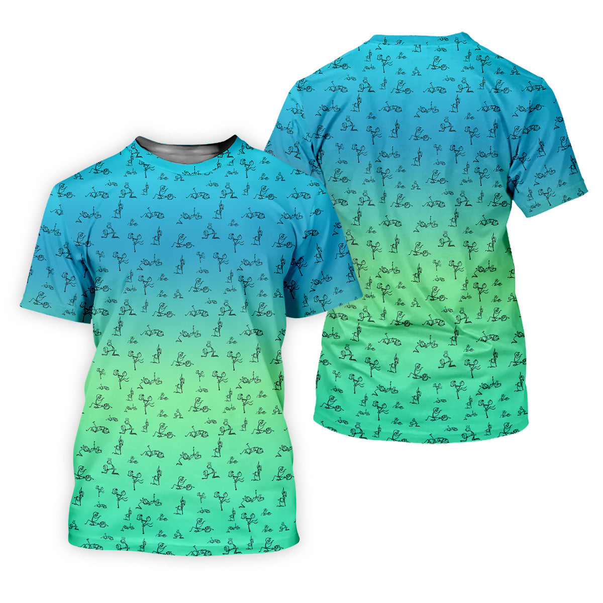 Stick Figure Couple Ombre Fun Womens Golf Shirts, Unique Gift For Golfer, Ladies Golf Polos