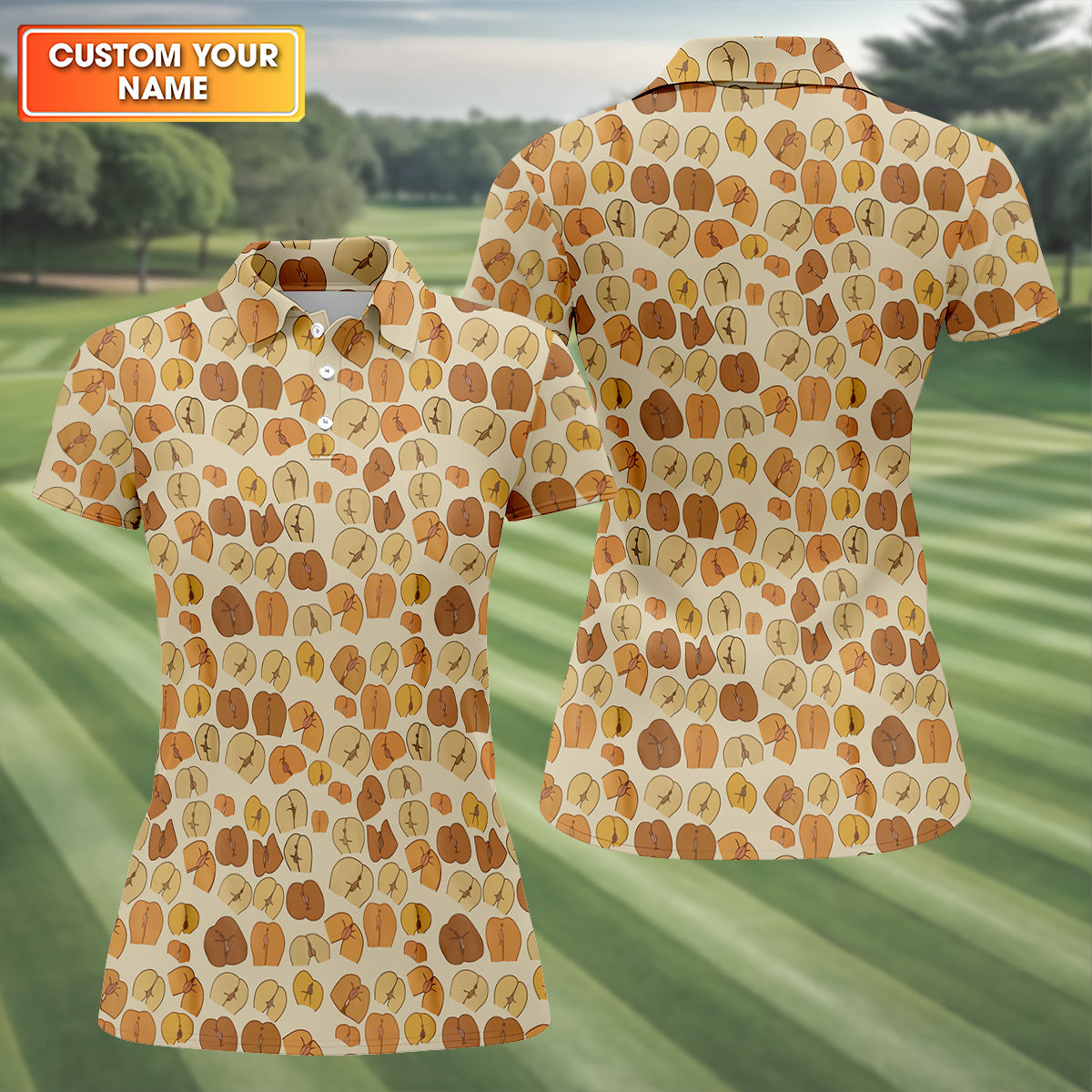 Funny Peach Funny Golf Shirts Women, Ladies Sleeveless Polo, Ladies Golf Shirts, Golfing Apparel