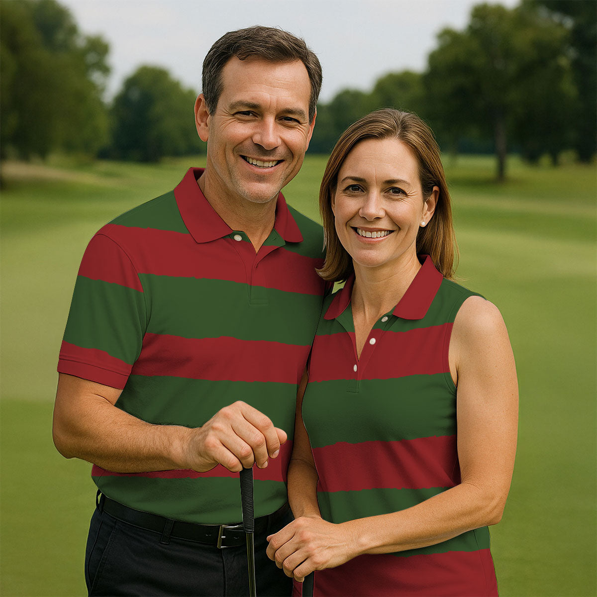 Halloween Freddy Classic Horror Characters Stripe Golf Shirt, Halloween Golf Shirt, Golf Shirt For Women