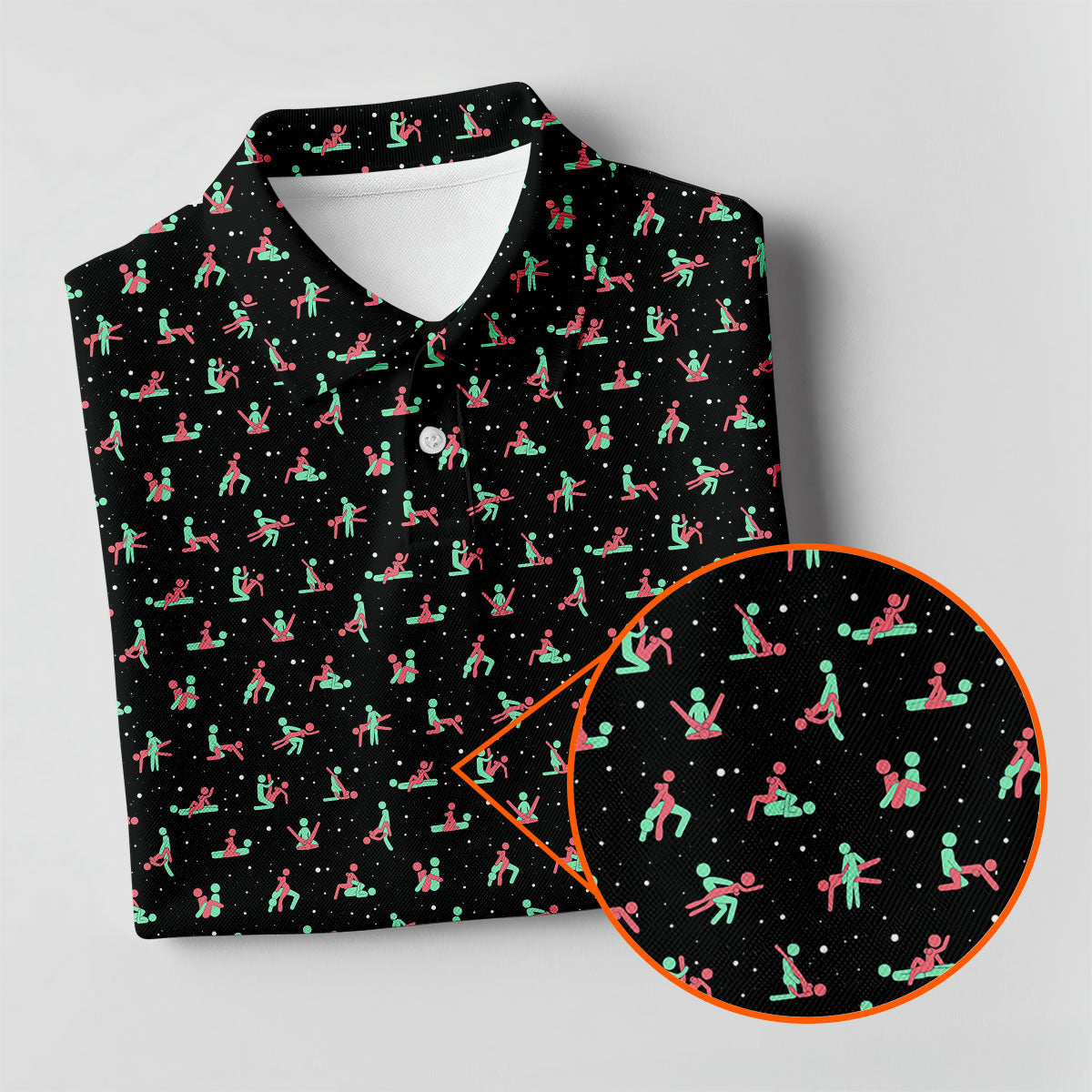Naughty Couple Snow Pattern Christmas Golf Shirt, Fun Women's Golf Shirts, Golf Gift For Ladies, Ladies Golf Tops