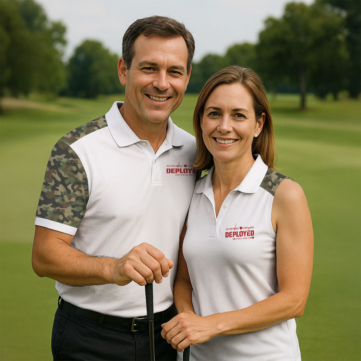 Remember Everyone Deployed Camo White Patriotic 4th Of July Golf Shirt, 250th Anniversary Golf Shirts For Men