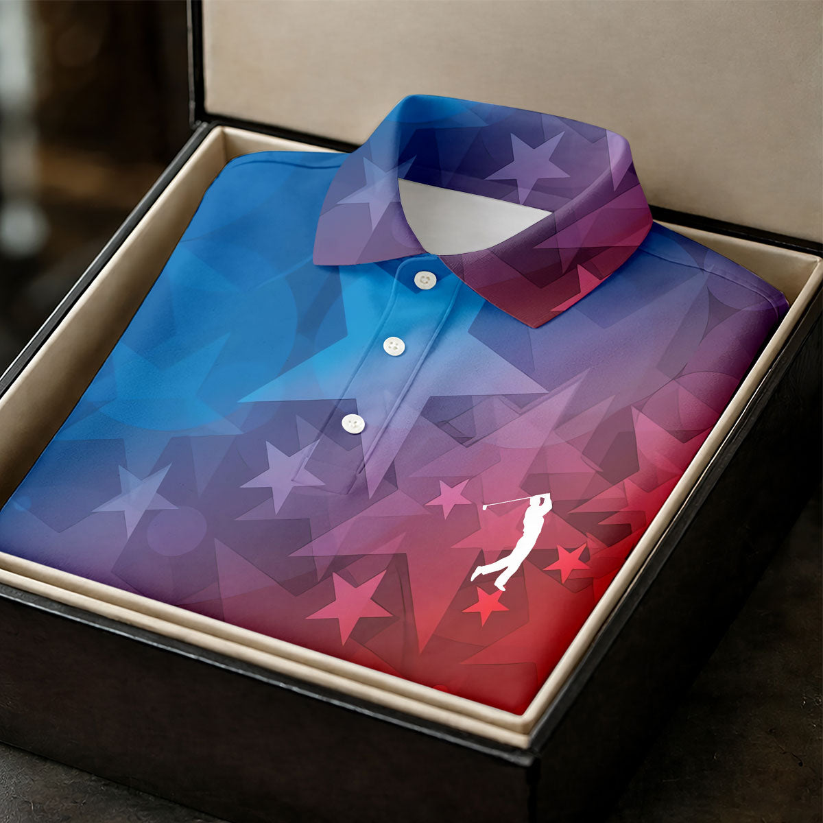 American Flag Pattern Golf Tournament Red And Blue Women Golf Top, Ladies Golf Shirts