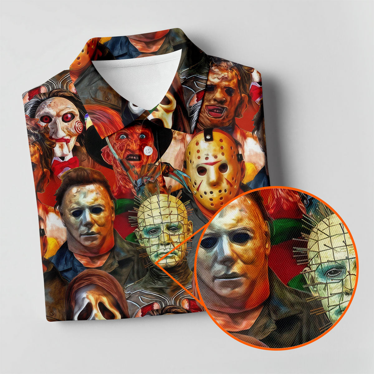 All Horror Movie Characters Women Golf Top, Halloween Golf Shirt, Unique Gift For Golfer, Ladies Golf Shirts