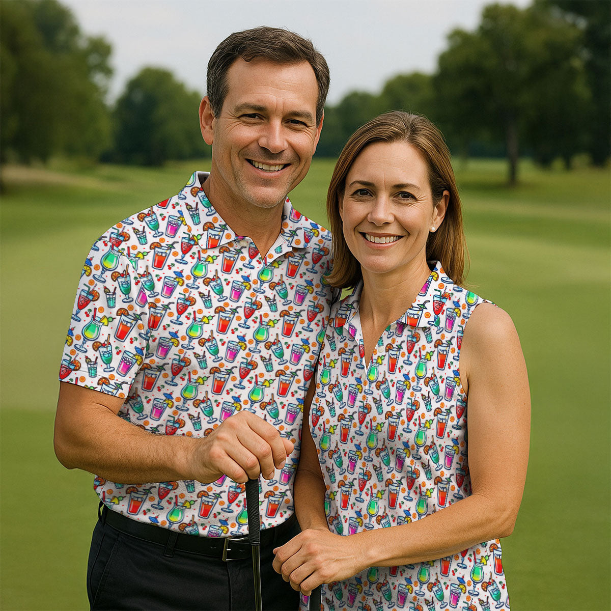 Refreshing Summer Cocktails Cinco De Mayo Celebration Fiesta Themed Golf Shirts For Men