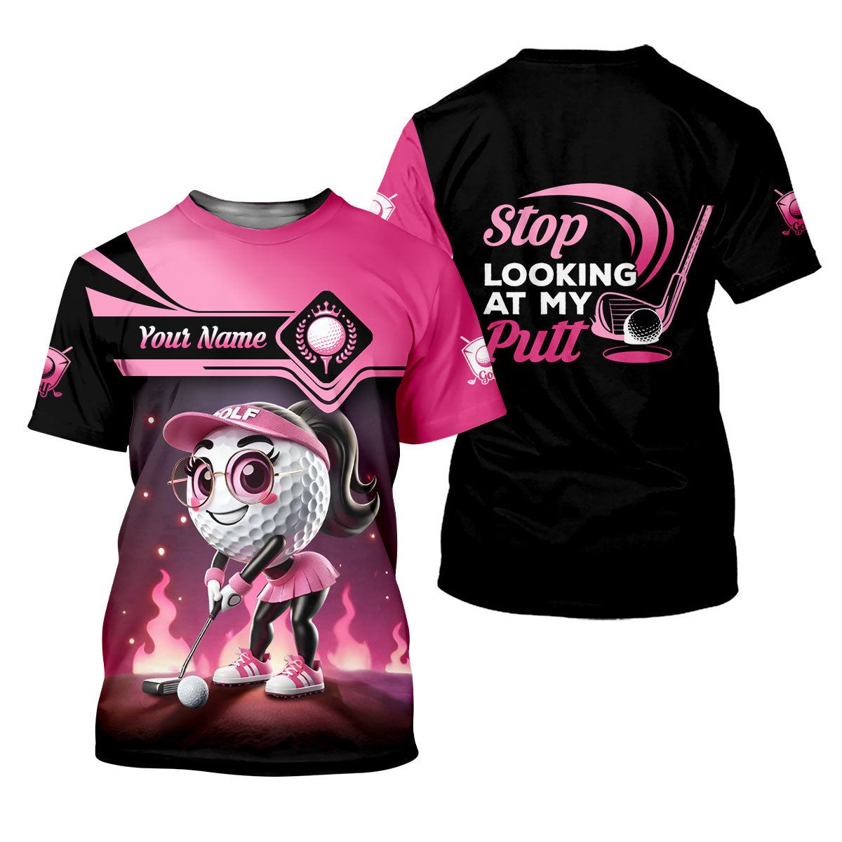 Stop Looking At My Putt Personalized Golf Polo ShirtWomens Golf Gifts, Mothers Day Gifts