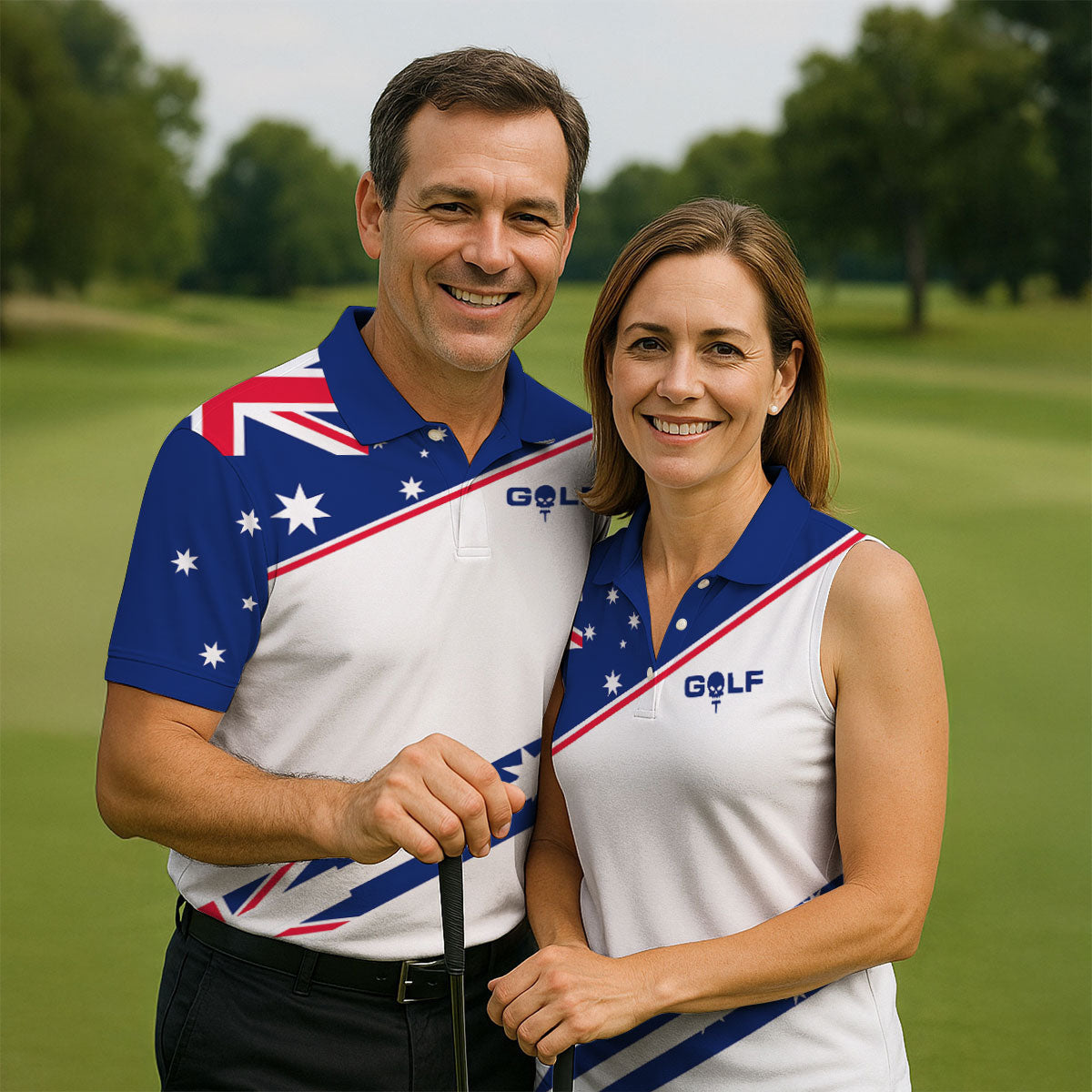 I Put It In Every Hole Australia Flag Print Men's Golf Top, Polo Shirts For Men, Golf Shirts For Men