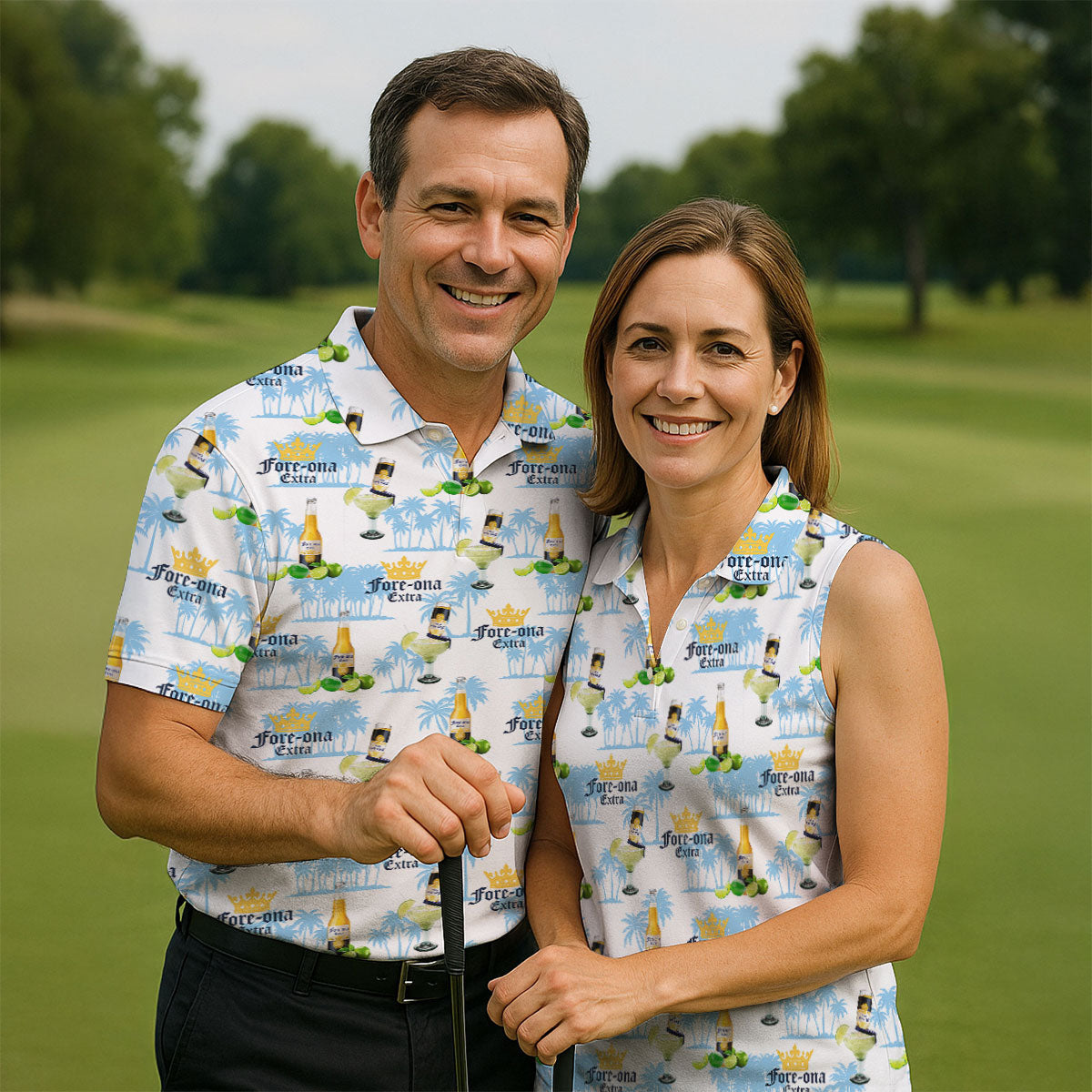 Fore-ona Extra Find Your Fairway Golf And Beer Fun Women's Golf Shirts, Ladies Golf Shirts