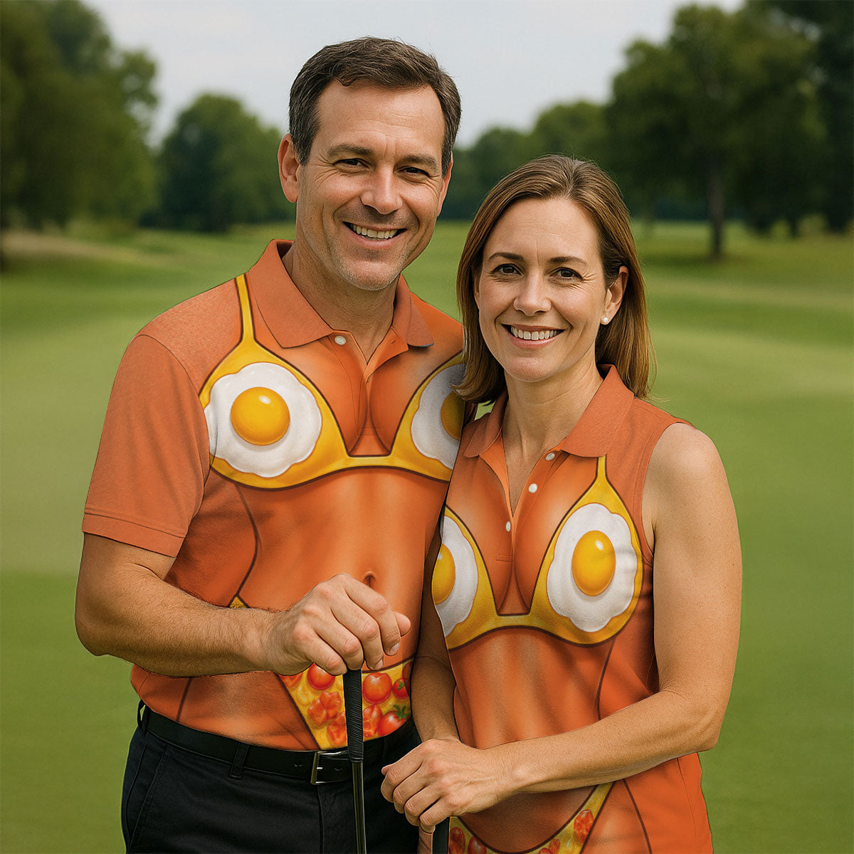 Funny Fried Egg Bikini Body Golf Shirt, Mens Golf Polo, Polo Shirts For Men, Printed Golf Shirts