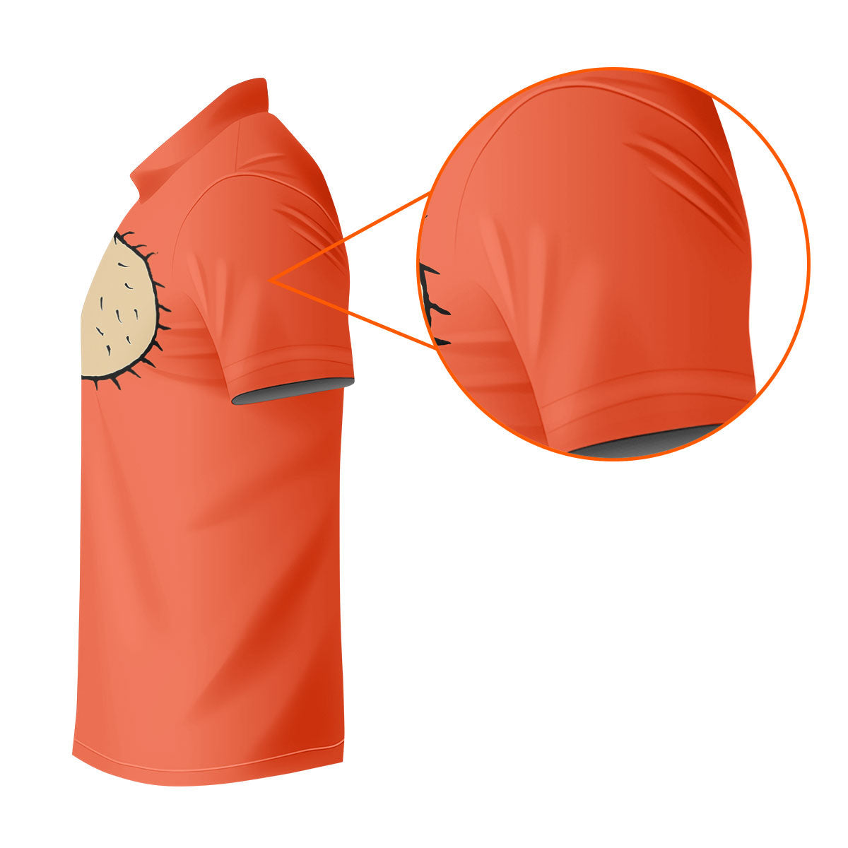 Orange Funny Dickhead Faux Chest Golf Shirt, Golf Shirts For Men, Mens Golf Apparel