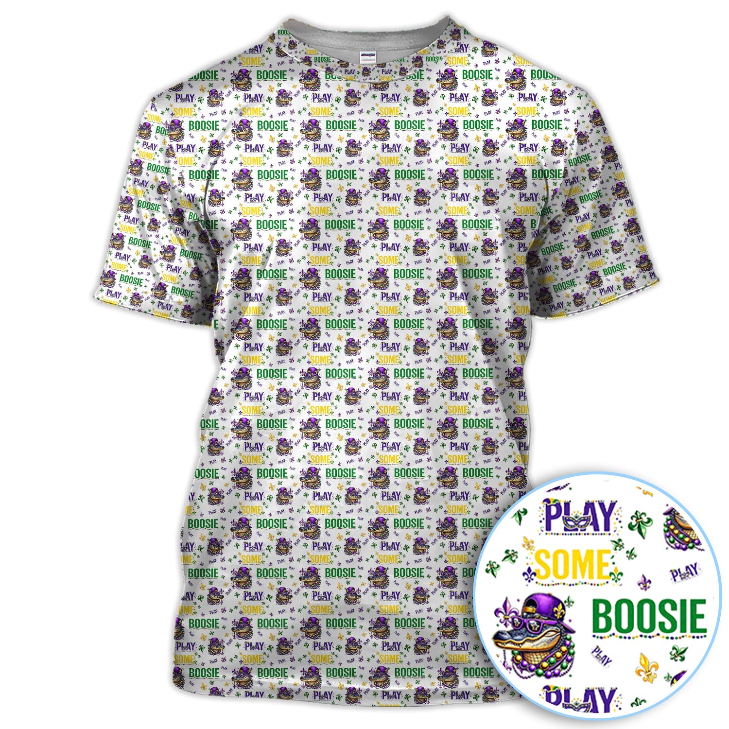 Play Some Boosie Pattern Golf Shirt, Mardi Gras Golf Polos For Golfer, Men Golf Gift