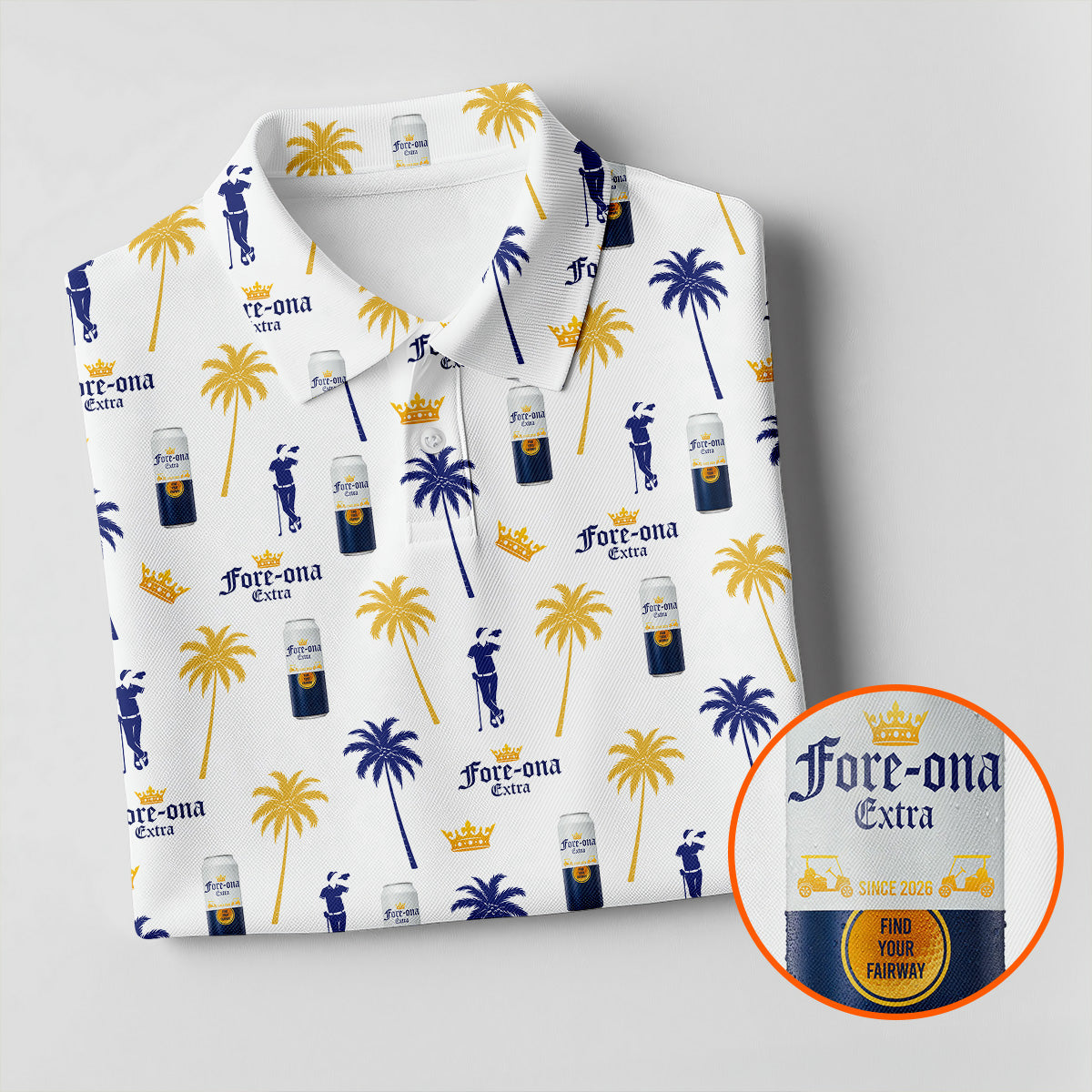 Fore-ona Extra Find Your Fairway Golfer Drinking Fun Women's Golf Shirts, Ladies Golf Shirts