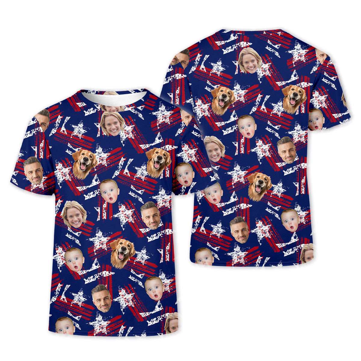 Custom Face Shirt, Patriotic Golf Polos, Golf Tops For Women, USA Golf Polo, Women's Golf Polo Shirt