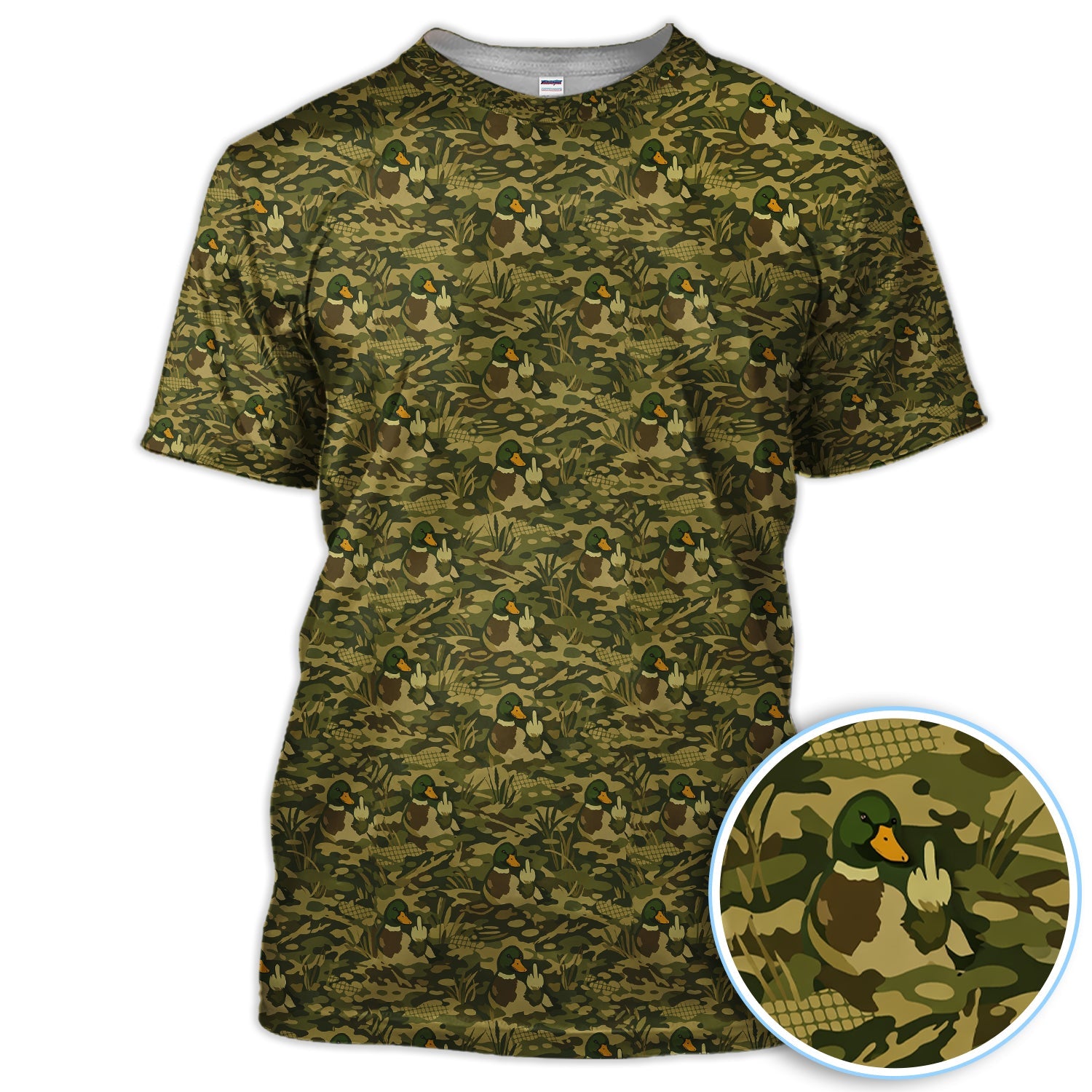 Mallard Duck Camo Pattern Golf Polos, Camouflage, Wild Mallards Golf Shirt For Hunter, Golf Gift For Men