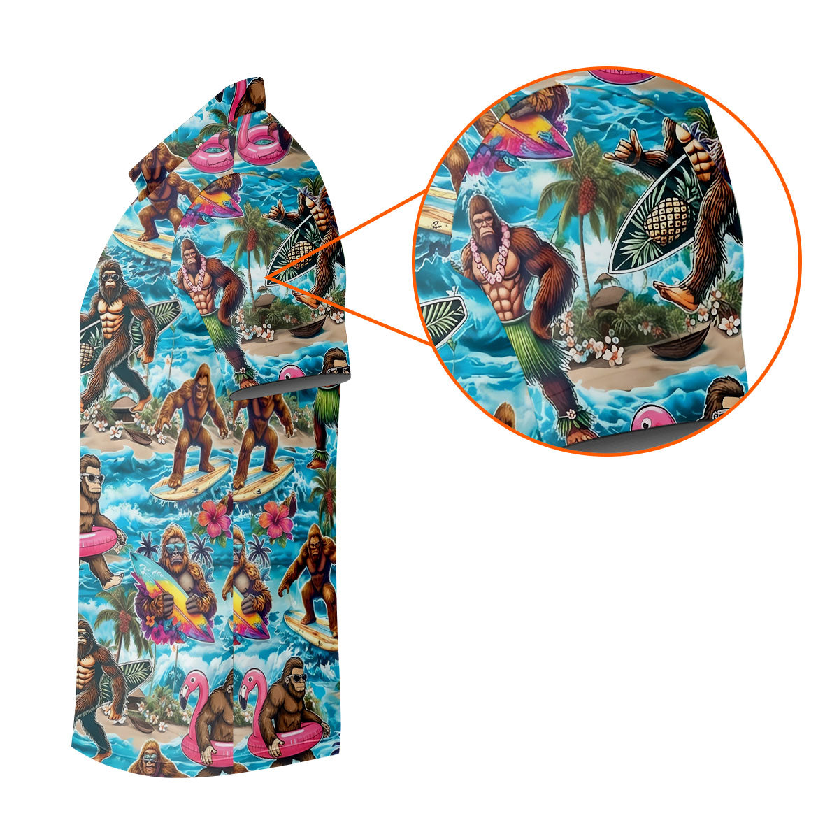 Funny Bigfoot Hawaiian Golf Shirt, Beach Theme Men's Golf Shirt, Polo Shirts For Men