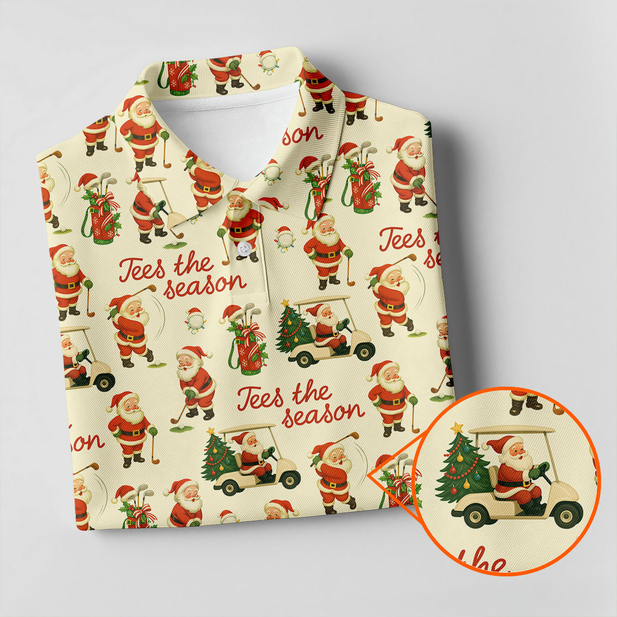 Tees The Season Funny Santa Claus Women Golf Top, Christmas Golf Shirt, Ladies Golf Shirts, Women's Golf Gifts