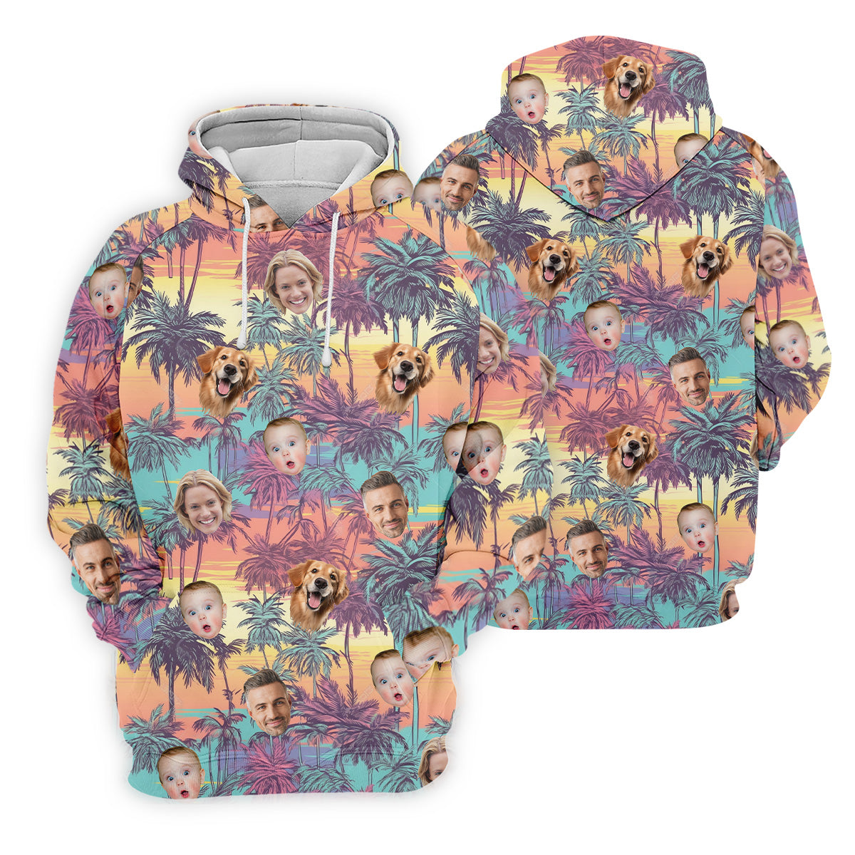 Ladies Palm Tree Shirt, Seamless Pattern, Hawaiian Shirts With Faces, Womens Sleeveless Polo, Ladies Golf Shirts