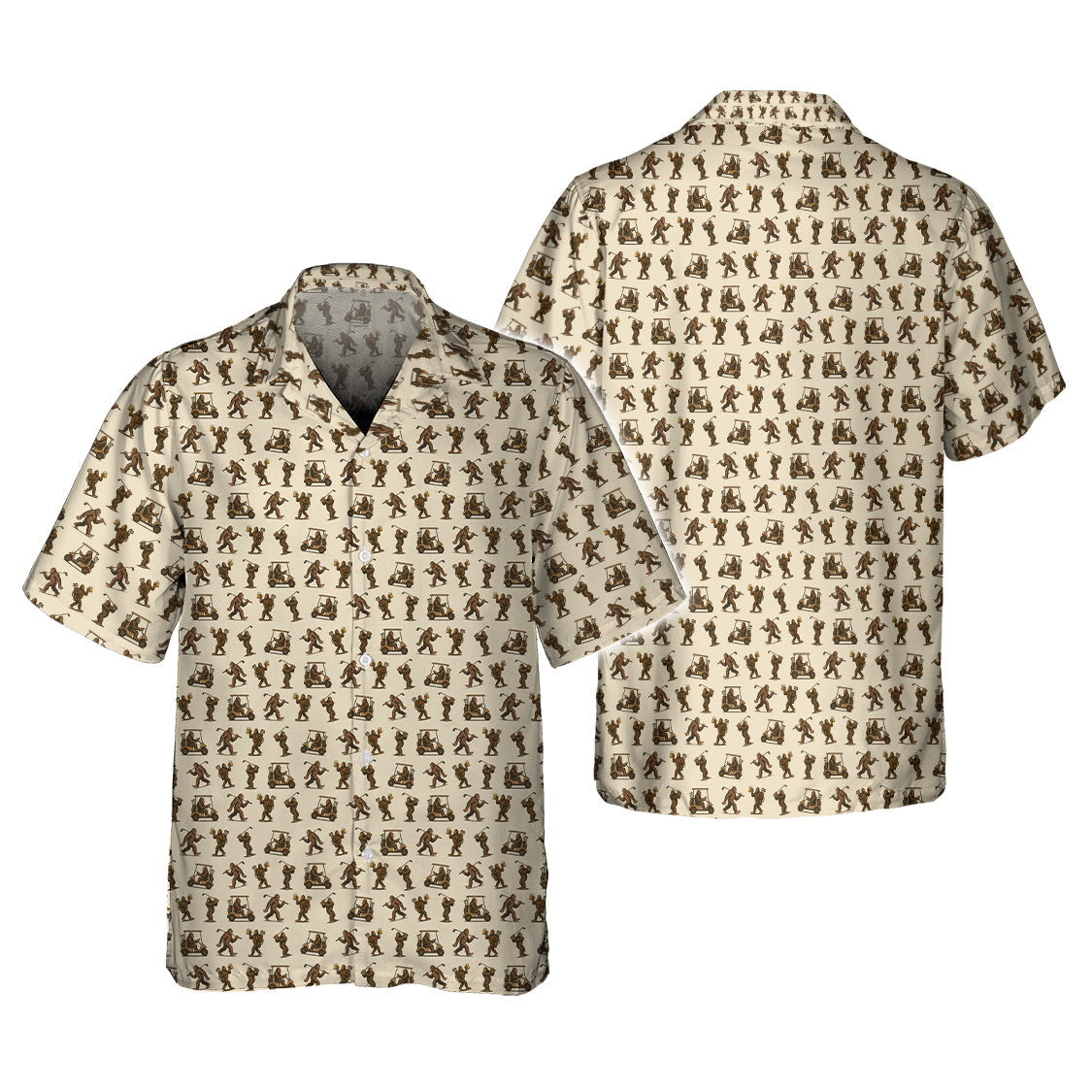 Funny Golf Pattern Shirt, Bigfoot Golf Shirt For Men, Crazy Golf Gift For Golfer