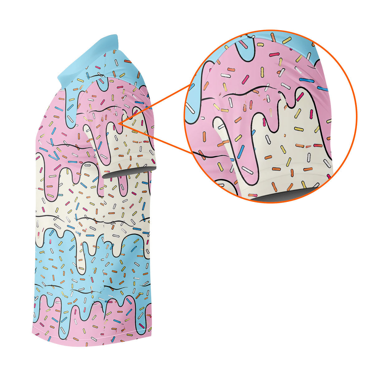 Ice Cream Drip Hawaiian Golf Shirt, Summer Sweets Men's Golf Shirt, Polo Shirts For Men