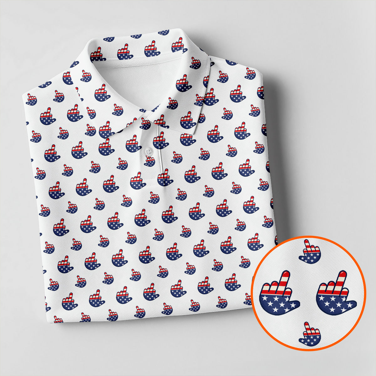 Funny Middle finger US Flag Pattern 250th Anniversary White Golf Shirt, 4th Of July Women Golf Top