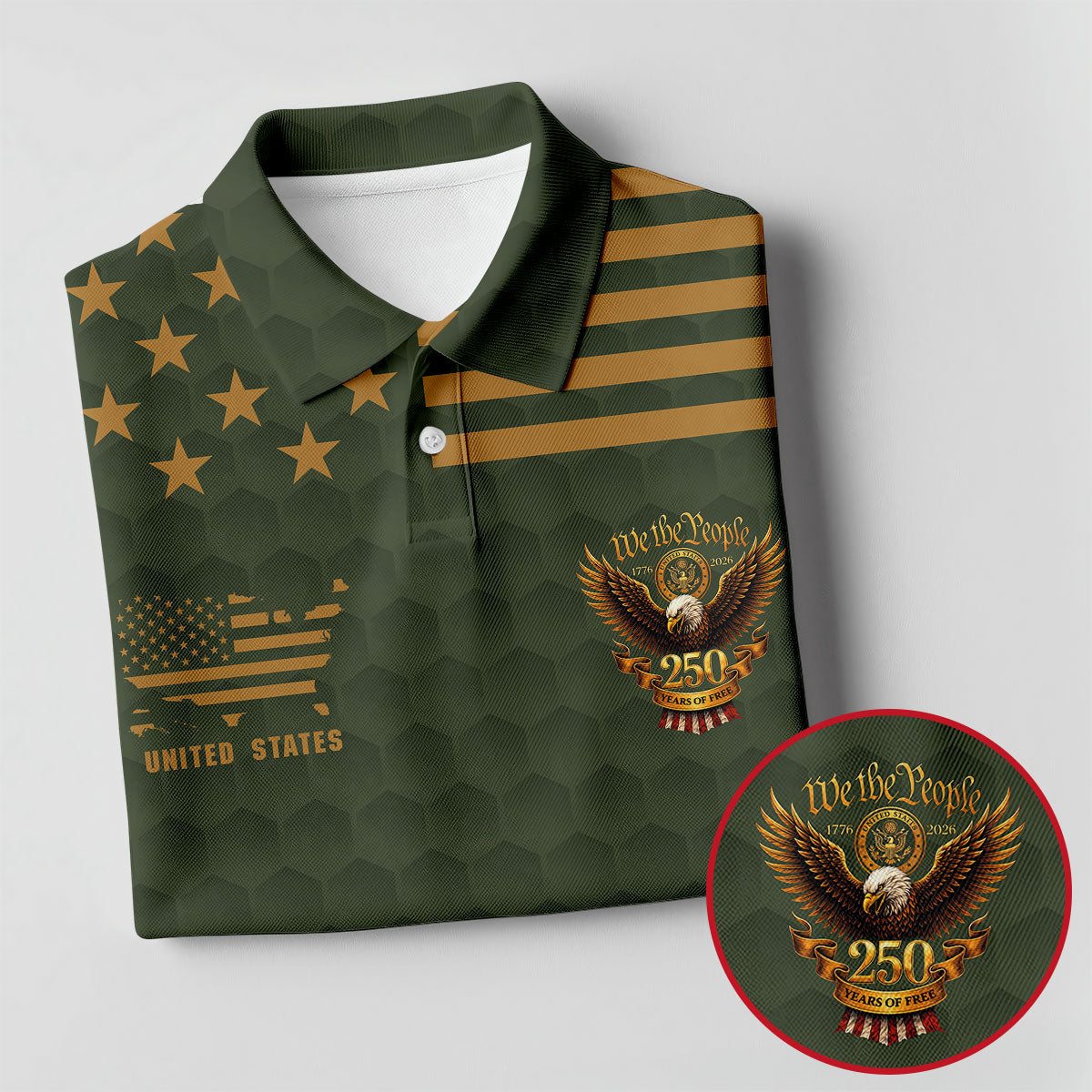 Army Veteran We The People 250 Years Of Free 4th Of July Golf Shirt, Women's Golf Tops