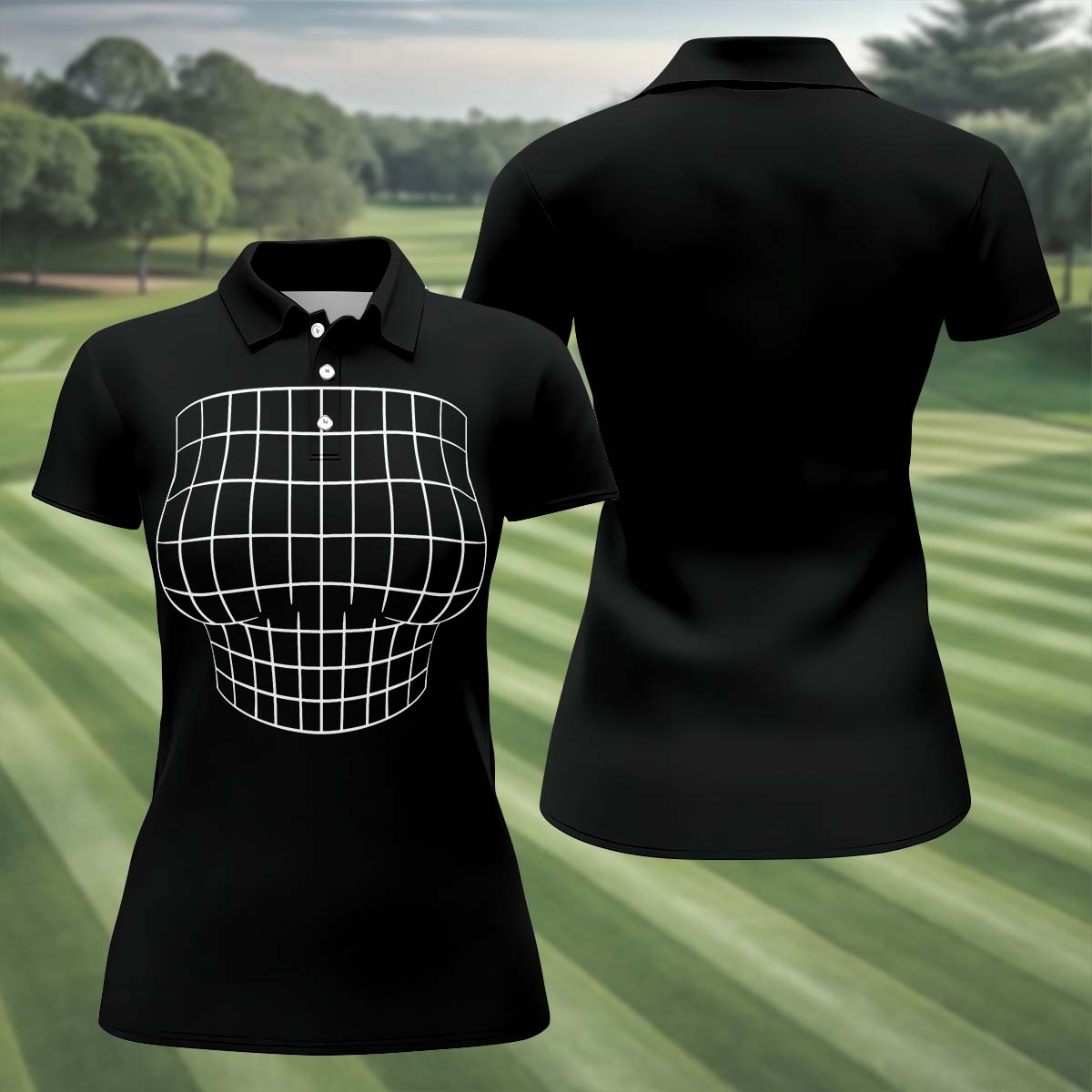 3D Illusion Art Fun Women's Golf Shirts, Women's Golf Tops, Ladies Sleeveless Polo, Golfing Apparel