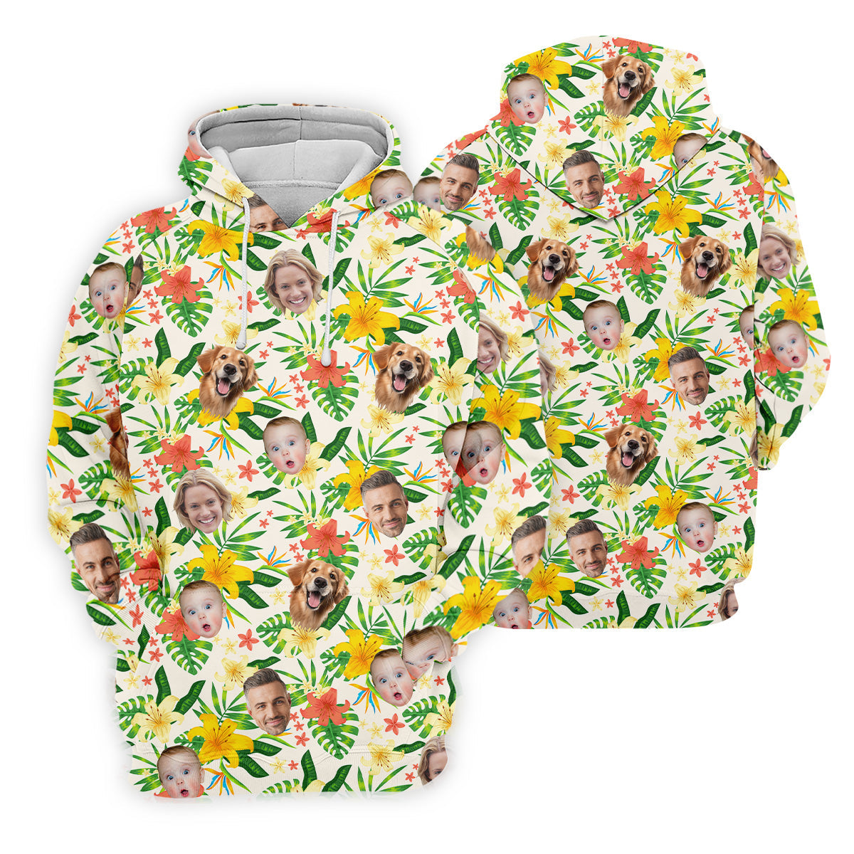 Tropical Leaves Pattern, Hibiscus Hawaiian Shirt, Custom Face Shirt, Womens Sleeveless Polo, Ladies Golf Shirts