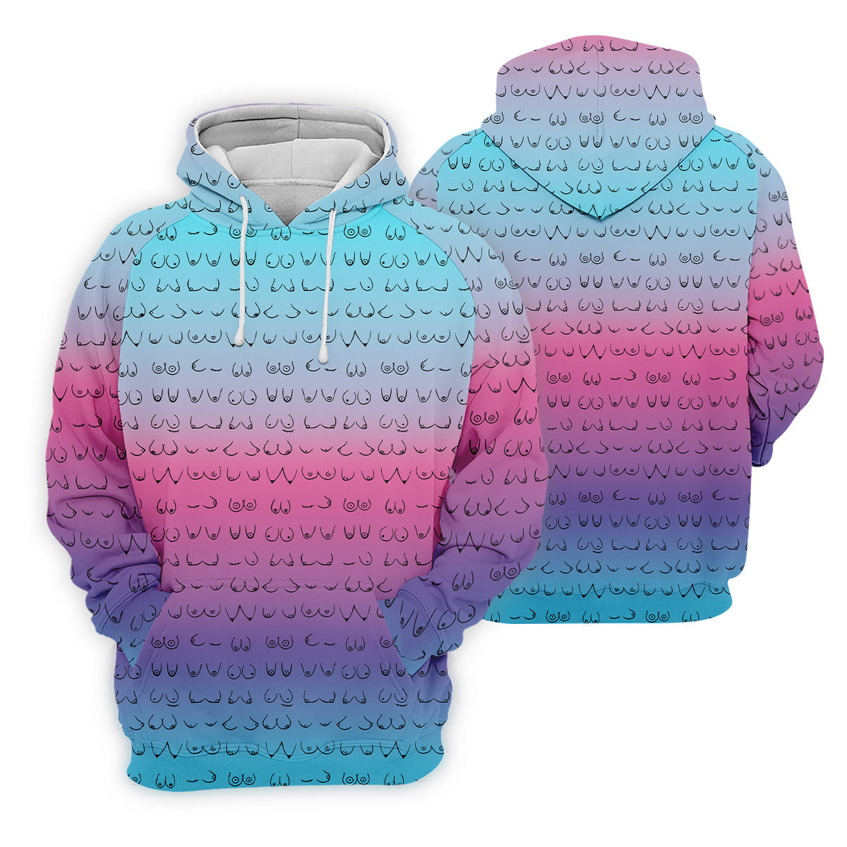 Blue Pink Ombre Fun Womens Golf Shirts, Womens Golf Tops, Ladies Golf Shirts, Cool Golf Gift