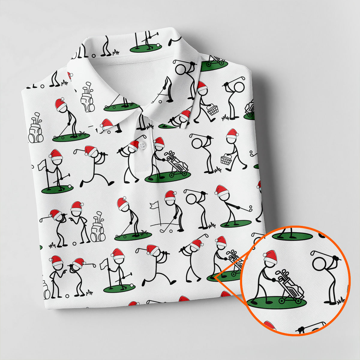 Funny Stickman Golf Pose Christmas Golf Shirt, Women's Golf Tops, Christmas Golf Gift