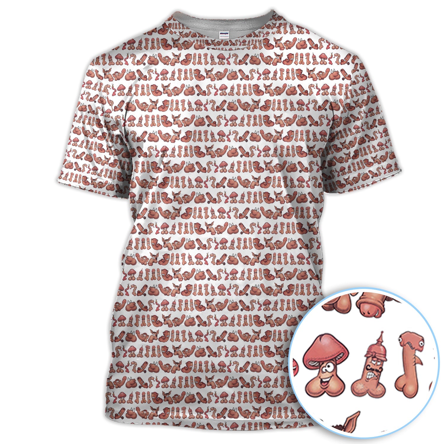 Playful Abstract Cartoon Pattern Golf Polos, Funny Golf Shirt For Men, Golf Gift For Golfer