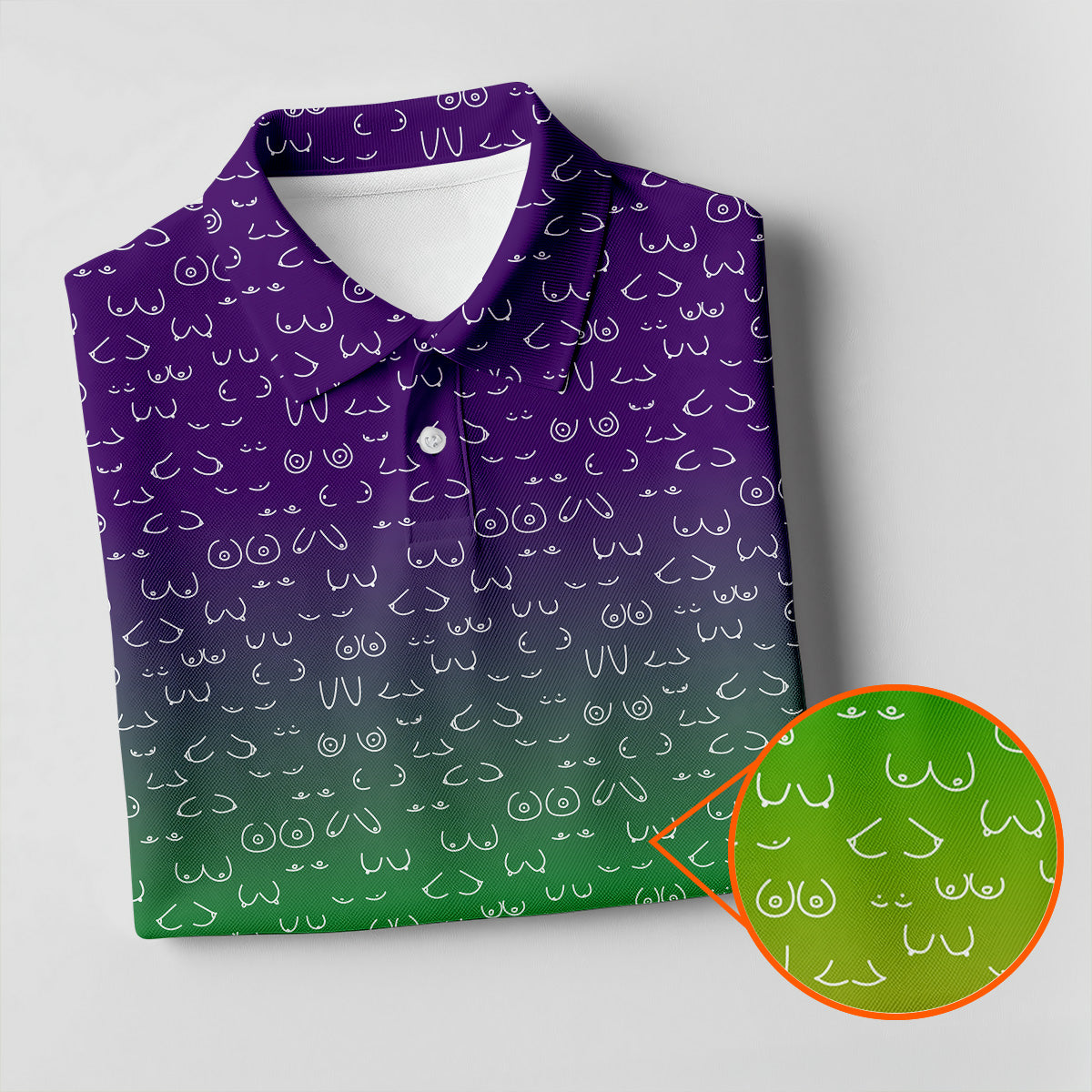 Purple Green Gold Ombre Color Mardi Gras Golf Shirt, Women's Golf Tops, Golf Gifts For Women, Ladies Golf Shirts