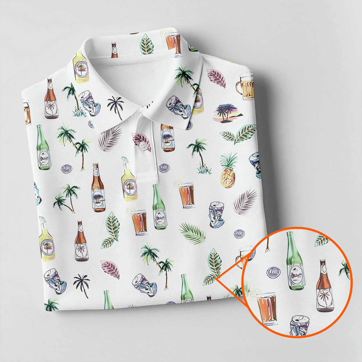 Beer Tropical Fun Women's Golf Shirts, Cute Golf Outfit, Golf Gifts For Women, Ladies Golf Polos