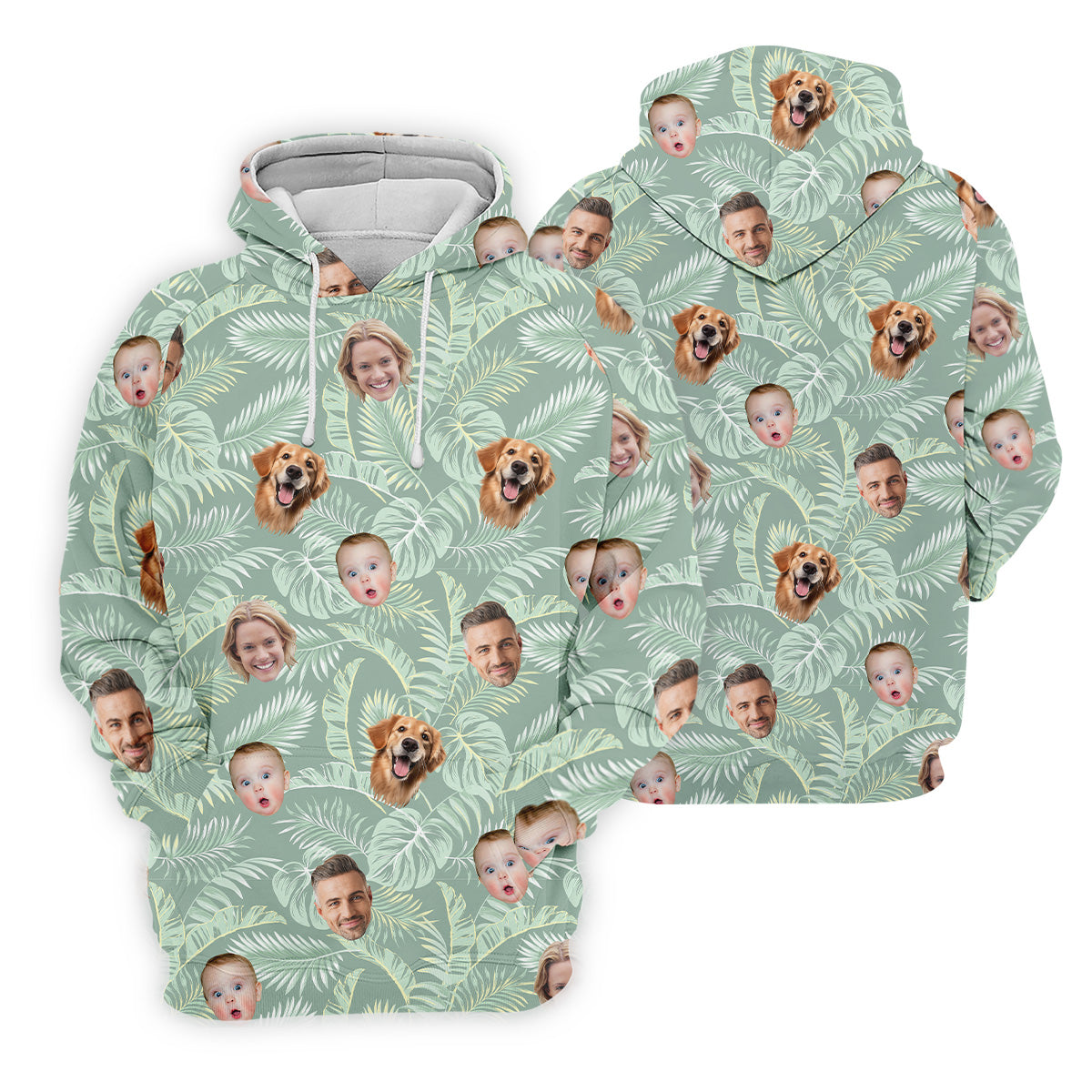 Tropical Leaf Pattern Hawaiian Tops For Women, Custom Team Shirt, Green Polo ShirtLadies Golf Shirts