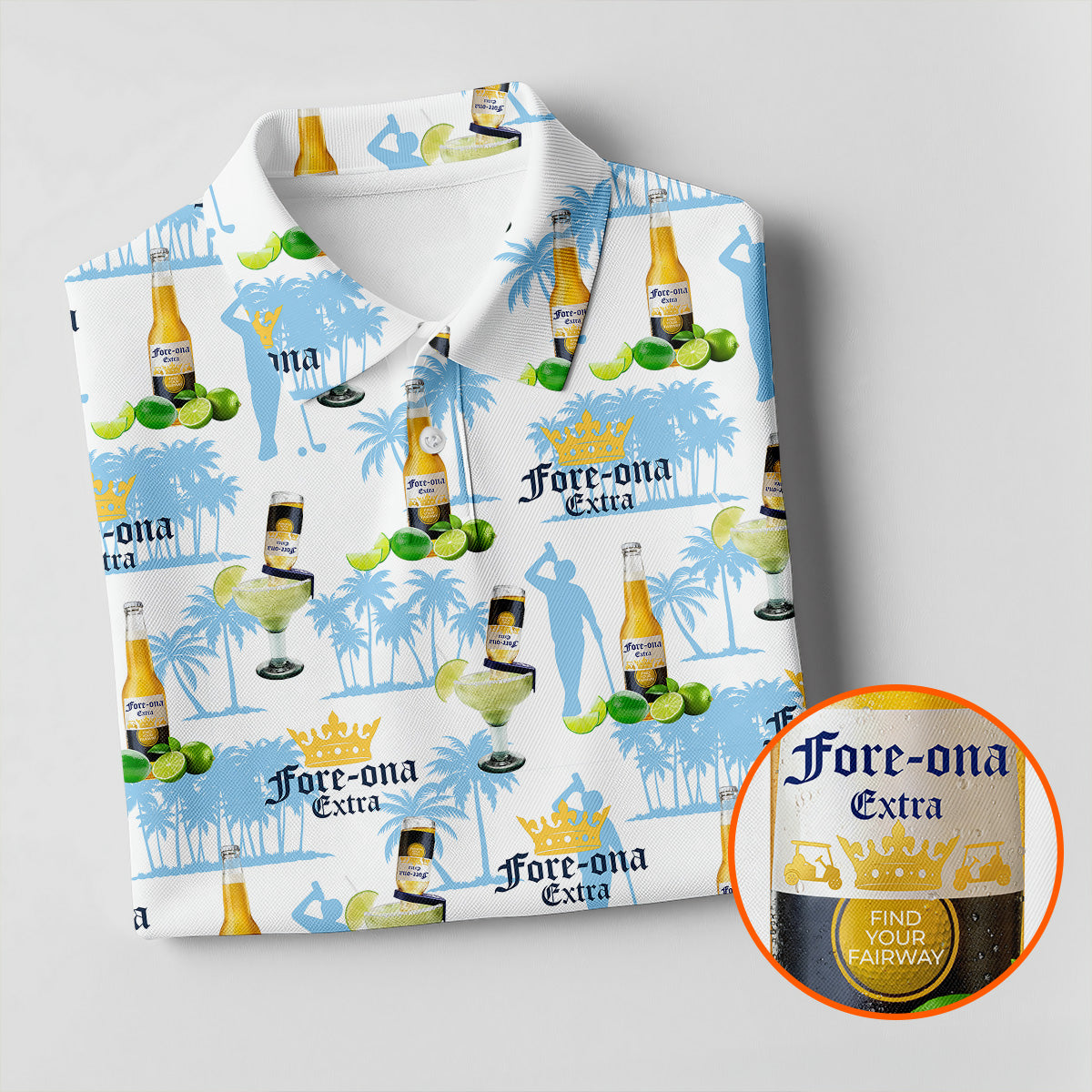 Fore-ona Extra Find Your Fairway Golfer Beer Fun Women's Golf Shirts, Ladies Golf Shirts
