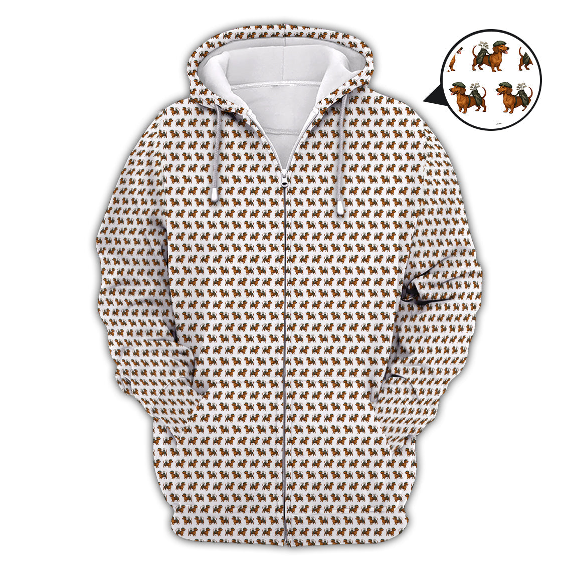 Dachshund Pattern Golf Polos, Crazy Dachshund Golf Shirt For Men, Funny Golf Shirt