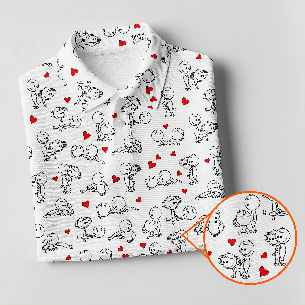 Naughty Position Stick Figure Couple White Golf Shirt, Golfer Valentines Gift, Fun Women's Golf Shirts, Ladies Golf Shirts