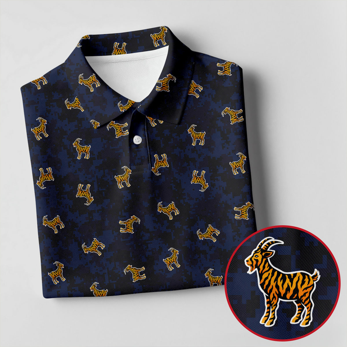 Tiger Goat Digital Camouflage Funny Golf Shirt, Ladies Golf Tops, Golf Shirt For Women