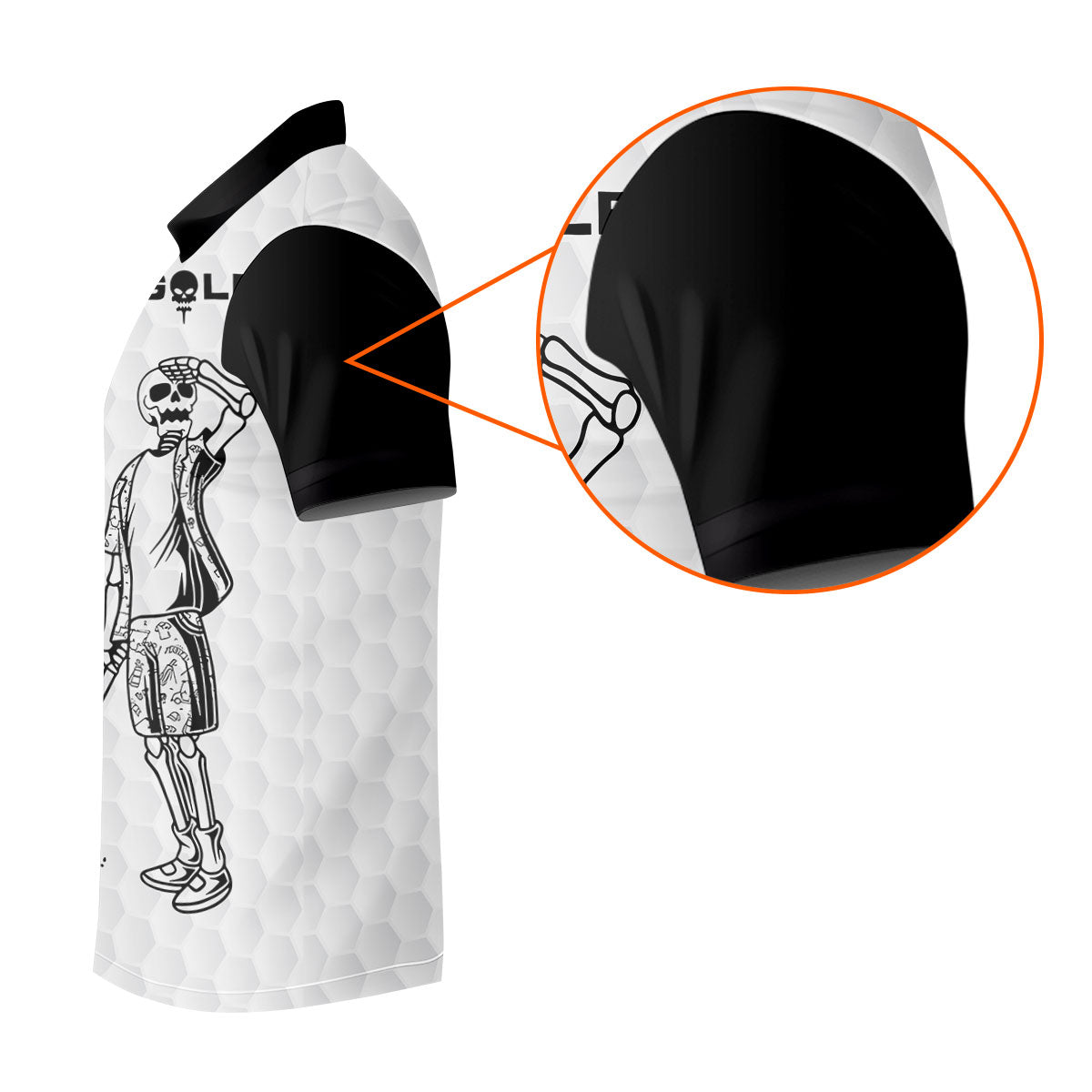 Golf Skeleton Splatter Effect Argyle Pattern Golf Tops For Men, Father's Day Golf Gift