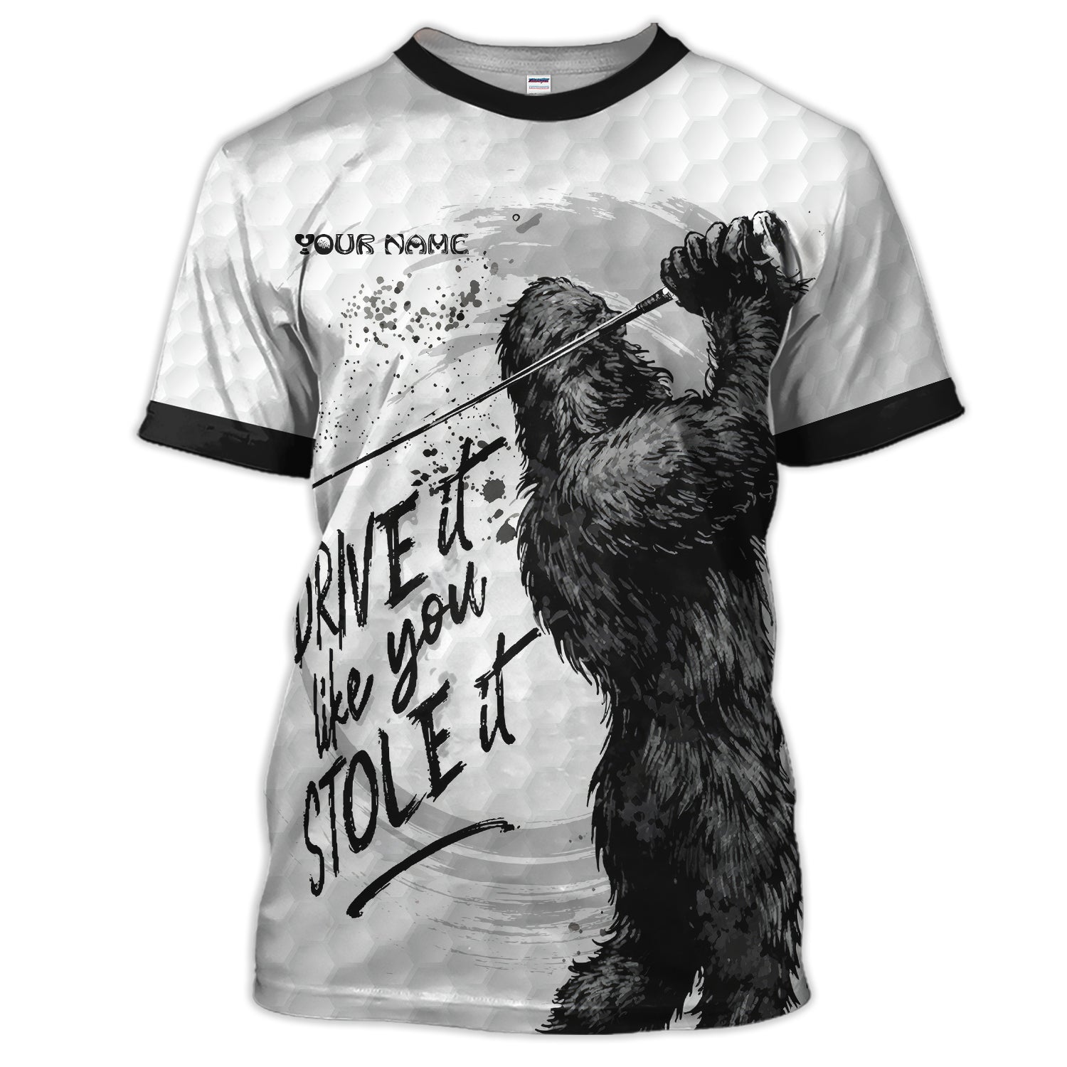 Bigfoot Golf Polos, Drive It Like You Stole It Men’s Golf Shirt, Crazy Golf Gift For Golfer