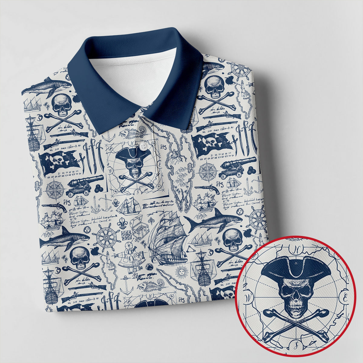 Skull Pirate Ocean Adventure Vintage Golf Shirt, Ladies Golf Tops, Golf Shirt For Women
