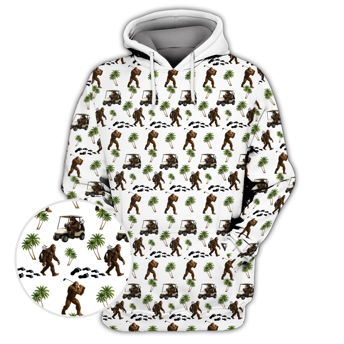 Bigfoot Golf Shirt, Patterned Golf Polo Shirts, Gift For Golf Lover