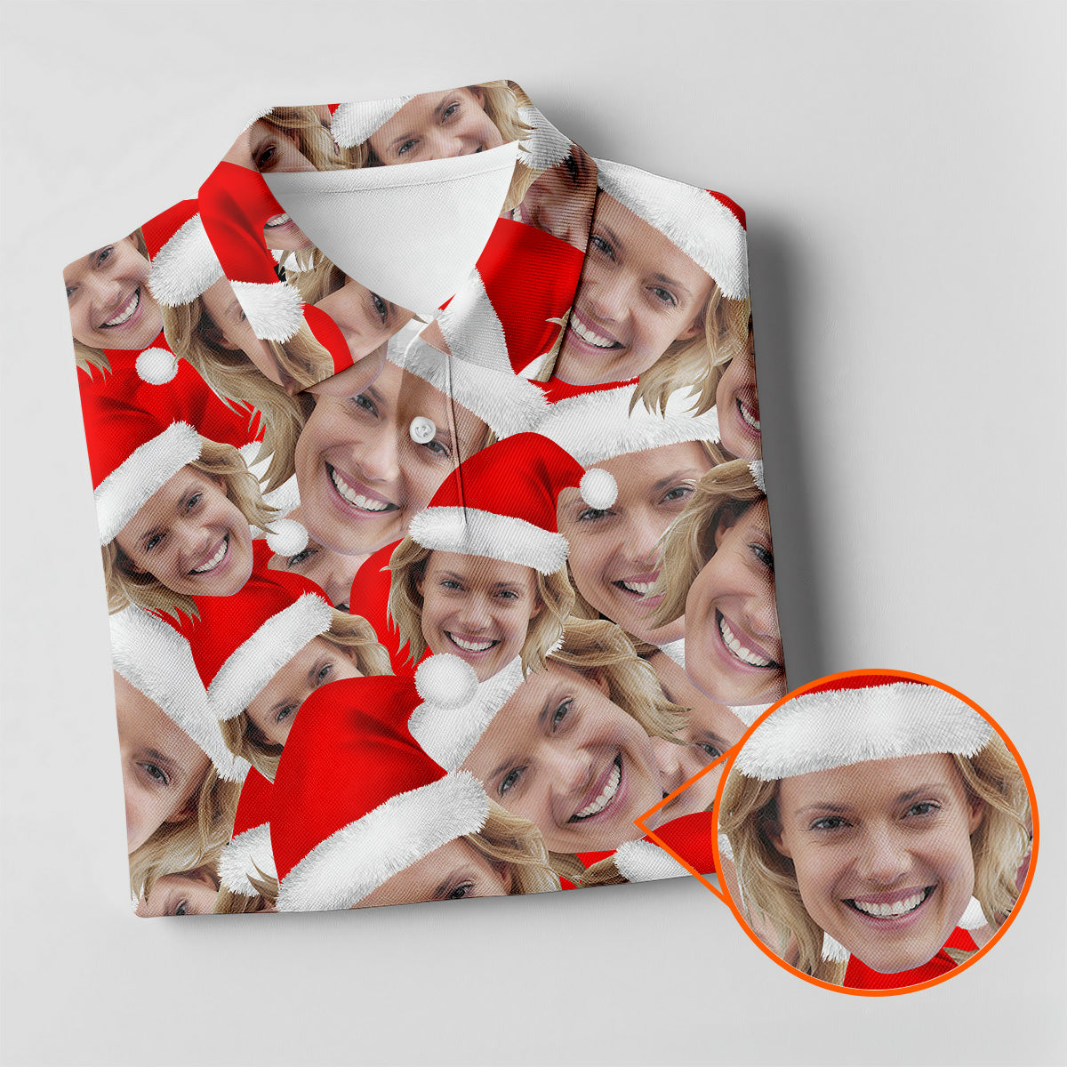 Funny Custom Face Christmas Golf Shirt, Women's Golf Shirts, Ladies Golf Polos, Christmas Golf Shirt