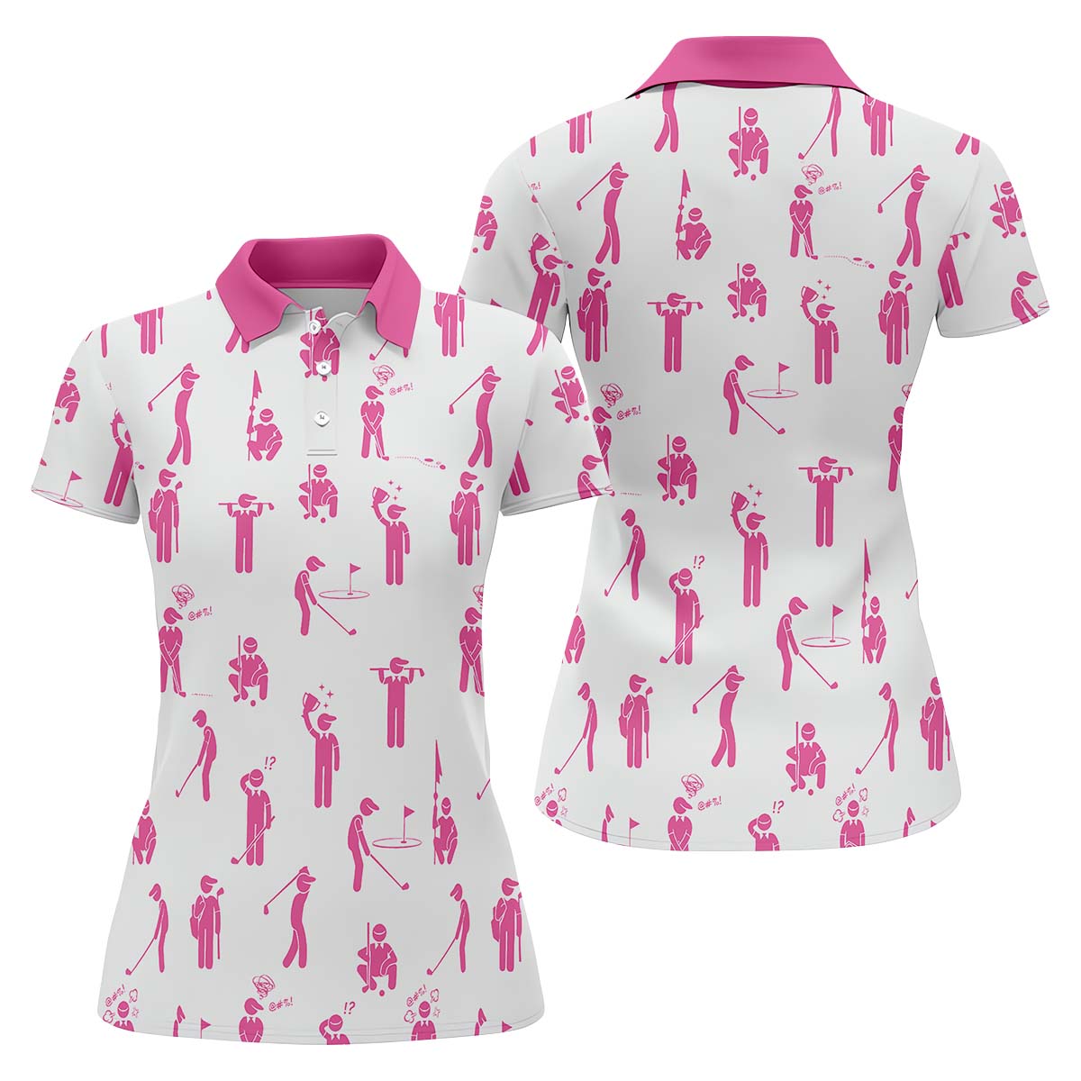 Pink Golf Polo ShirtGolfing Apparel, Womens Golf Gifts