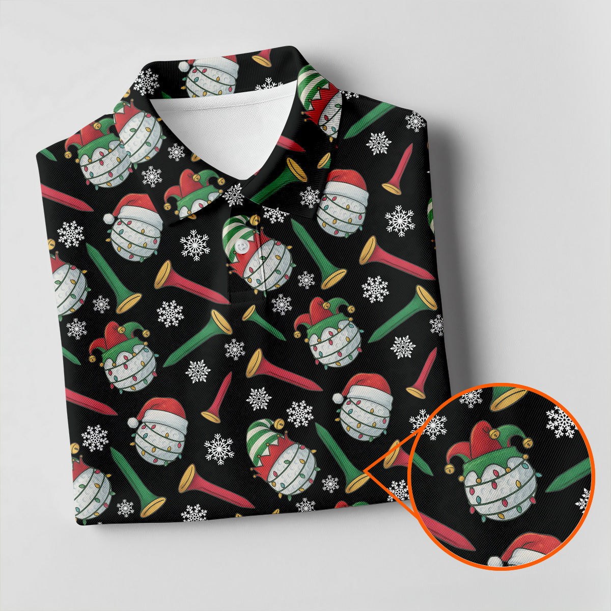 Funny Golf Ball Christmas Golf Shirt, Women's Golf Tops, Ladies Golf Shirts, Christmas Golf Gift